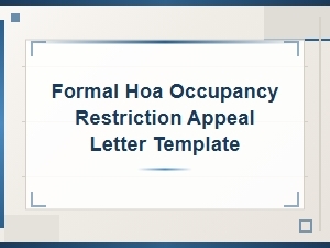 Hoa Occupancy Restriction Appeal Letter Template