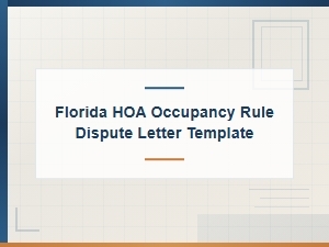 Florida Hoa Occupancy Rule Dispute Letter Template