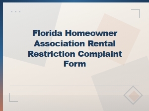 Florida Hoa Rental Restriction Complaint Form